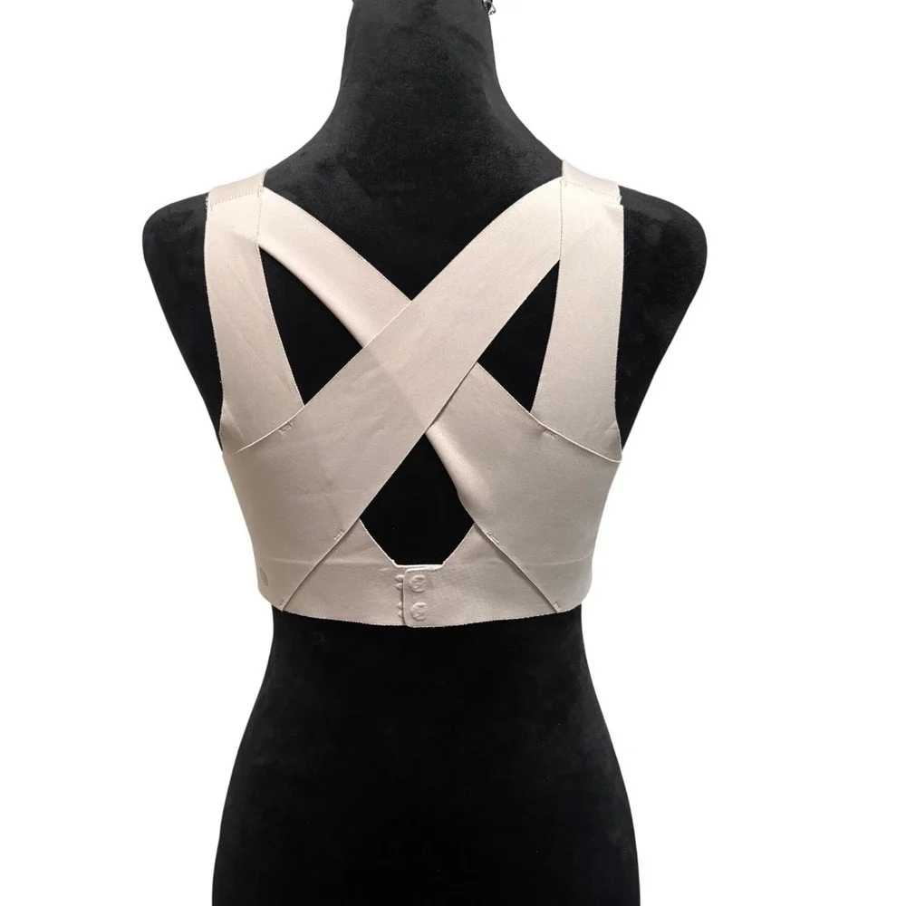 Lululemon Enlite Bra Women 34D Barely Beige Crisscross Back